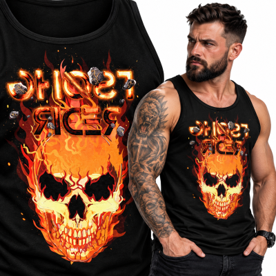 TANK TOP ŚMIESZNY  MOTORYZACYJNE GHOST RIDER 4